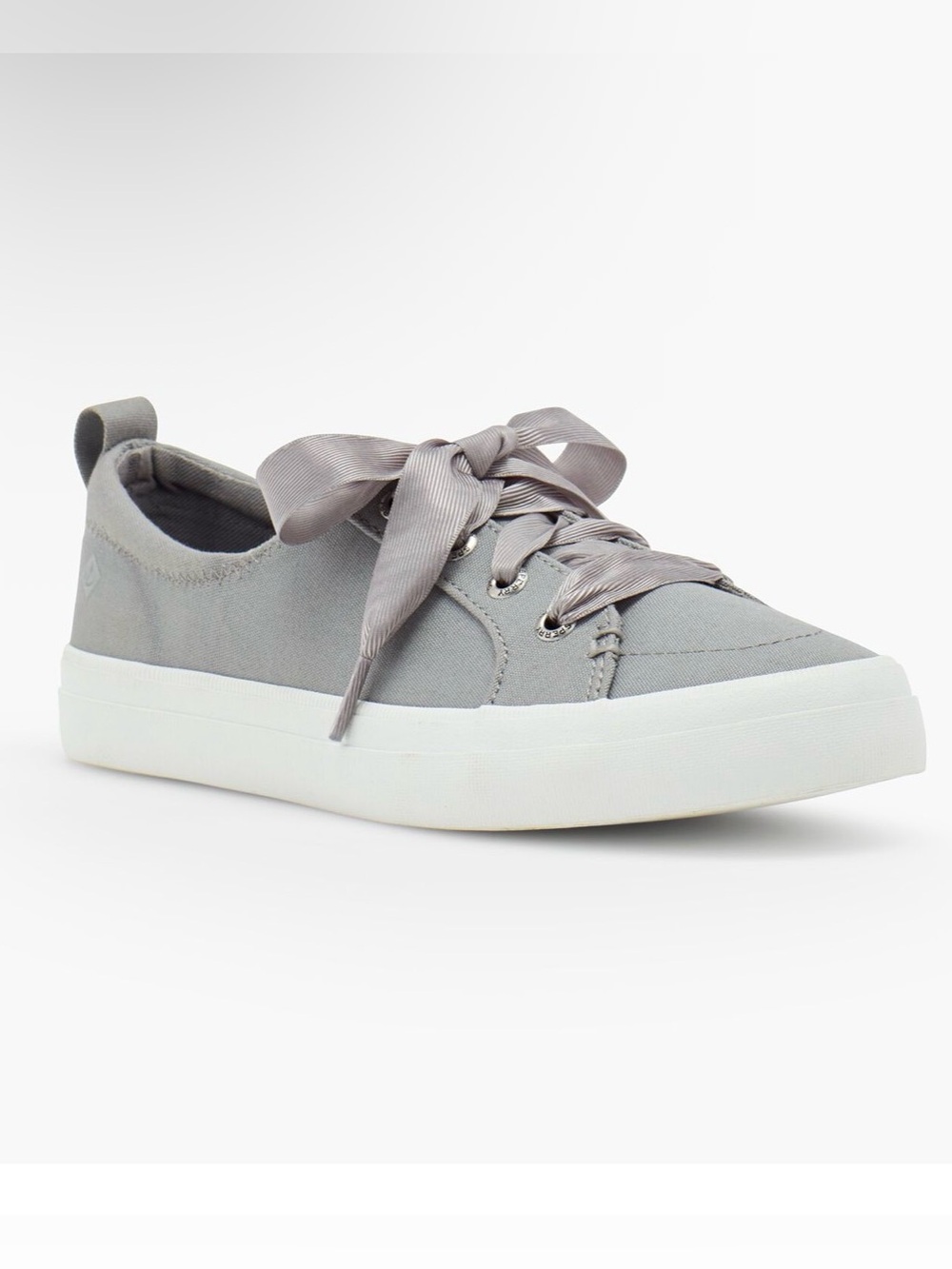 Sperry Women's Crest Vibe Gray Sneakers w Satin Laces, Size 10 EUC